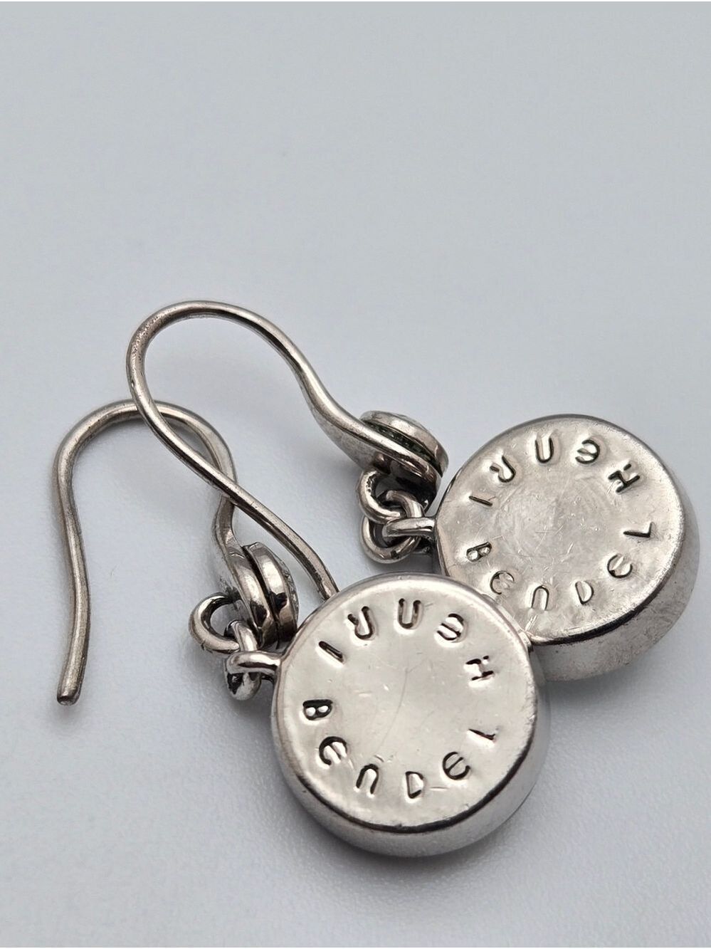 Henri Bendel Crystal Drop Earrings Swarovski Bridal Style Bezel Silver Tone 1” - Picture 9 of 12